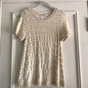 Anthropologie cream t-shirt